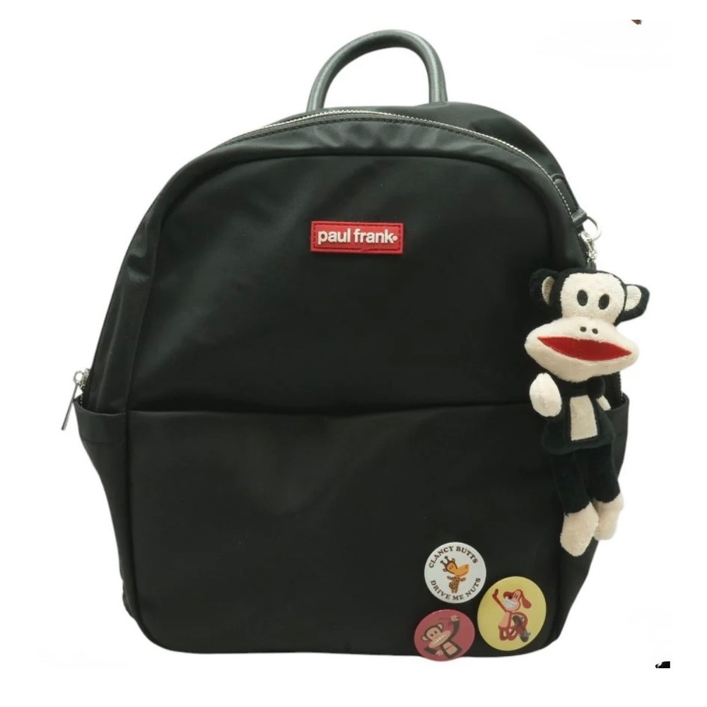Paul Frank Friends Forever Black Backpack Julius Monkey‎ Small Bookbag NWT